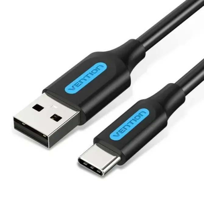 VENTION CABLE USB-A MACHO A USB-C MACHO 3A 60W 480MBPS - 1.5M - COLOR NEGRO