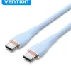 VENTION CABLE USB-C MACHO A USB-C MACHO - 1M - 5A 100W 480MBPS - COLOR AZUL SILICONA