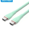 VENTION CABLE USB-C MACHO A USB-C MACHO - 1.5M - 5A 100W 480MBPS - COLOR VERDE SILICONA