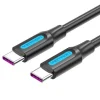 VENTION CABLE USB-C MACHO A USB-C MACHO - 0.5M - 5A PD100W - COLOR NEGRO