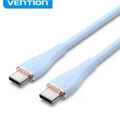 VENTION CABLE USB-C MACHO A USB-C MACHO 5A 100W 480MBPS - 1.5M - COLOR AZUL SILICONA