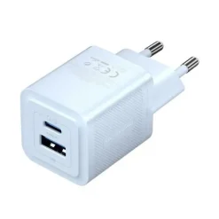 VENTION CARGADOR DE PARED GAN 2 PUERTOS USB (C+A) - 30W/30W - CARGA RAPIDA EU - COLOR AZUL