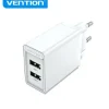 VENTION CARGADOR DE PARED 2XUSB-A 3A 18W - CARGA RAPIDA - COLOR BLANCO