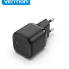 VENTION CARGADOR DE PARED GAN USB-C 30W 3A - CARGA RAPIDA - COLOR VERDE