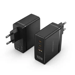 VENTION CARGADOR GAN DE PARED 2XUSB-C A 1XUSB 100W - COLOR NEGRO
