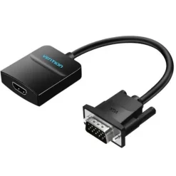 VENTION CONVERSOR VGA MACHO A HDMI HEMBRA - 0.15M - COLOR NEGRO