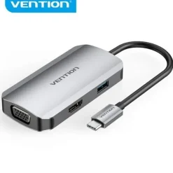VENTION DOCKING STATION 4 EN 1 USB-C A HDMI/VGA/USB3.0/PD100W - 0.15M - COLOR GRIS