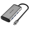 VENTION DOCKING STATION 5 EN 1 USB-C A HDMI 4K/3XUSB3.0/PD100W - 0.15M - COLOR GRIS