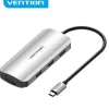 VENTION DOCKING STATION 6 EN 1 USB-C A HDMI/VGA/3XUSB3.0/PD100W - 0.15M - COLOR GRIS