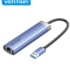 VENTION HUB USB 3.0 5 EN 1 - TRANSFERENCIA 5 GBPS - PUERTO GIGABIT ETHERNET - AMPLIA COMPATIBILIDAD - CONTROL TERMICO EFICIENTE - COLOR AZUL