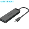 VENTION HUB USB C 4 PUERTOS - ALTA VELOCIDAD 5 GBPS - COMPATIBLE OTG - AMPLIA COMPATIBILIDAD - COLOR NEGRO