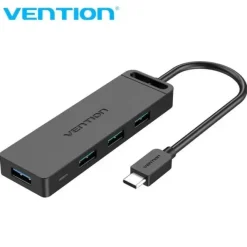 VENTION HUB USB C 4 PUERTOS - ALTA VELOCIDAD 5 GBPS - COMPATIBLE OTG - AMPLIA COMPATIBILIDAD - COLOR NEGRO