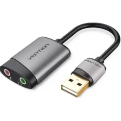 VENTION TARJETA DE SONIDO USB-A A 2XJACK 3.5 HEMBRA - COLOR GRIS