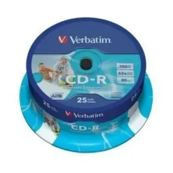 VERBATIM CD-R PRINTABLES 52X 700MB (TARRINA 25 UDS)