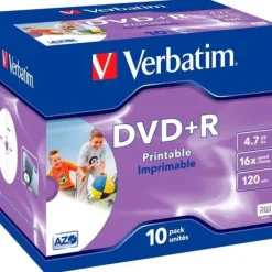 VERBATIM PACK DE 10 DVD+R PRINTABLES 16X 4.7GB