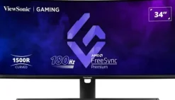 VIEWSONIC MONITOR 34 VX3418-2KPC QHD - 144HZ - RESPUESTA 1MS - 1500R CURVE MONITOR - 21:9 - ADAPTIVE SYNC - 2 HDMI - 2 DISPLAYPORT - ALTAVOCES - AJUSTABLE EN ALTURA - COLOR NEGRO