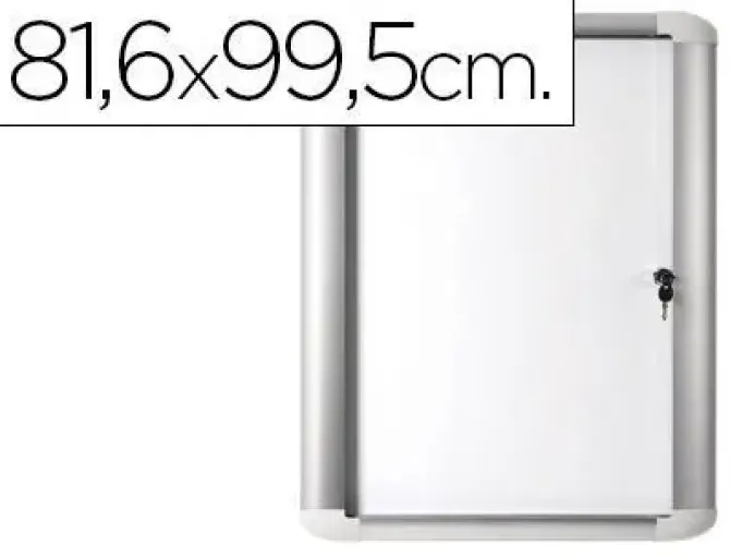 VITRINA DE ANUNCIO BI-OFFICE MAGNETICA 816X995 MM PARA EXTERIOR CON MARCO DE ALUMINIO Y CERRADURA