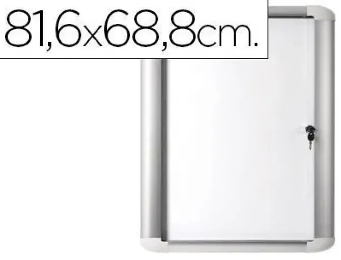 VITRINA DE ANUNCIO BI-OFFICE MAGNETICA 816X688 MM PARA EXTERIOR CON MARCO DE ALUMINIO Y CERRADURA