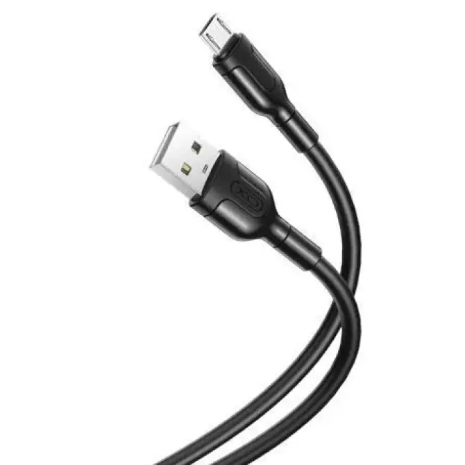 XO CABLE DE CARGA Y TRANSMISION DE DATOS - LONGITUD 1M - CONECTOR MICRO USB - SILICONA SUAVE Y DURADERA - ALTA VELOCIDAD 5V, 21A - COLOR NEGRO
