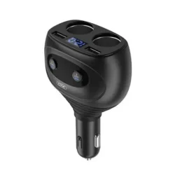 XO CC41 CARGADOR DE COCHE 4 EN 1 INTELIGENTE - PANTALLA LED - 2 PUERTOS DE CARGA RAPIDA USB 5V/2.4A Y 2 ENCENDEDORES 6A - DESCONEXION AUTOMATICA