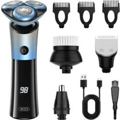 XO CF32 AFEITADORA ELECTRICA RECARGABLE - IPX6 - 10 ACCESORIOS - AUTONOMIA HASTA 1H - COLOR NEGRO