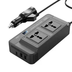 XO INVERSOR DE POTENCIA 200W - FRECUENCIA DE SALIDA 50 HZ - INDICADOR LED - PROTECCION SOBRECARGA Y CORTOCIRCUITOS - SALIDA USB Y TYPE-C - ONDA DE CORRECCION DE FORMA DE ONDA - COLOR NEGRO