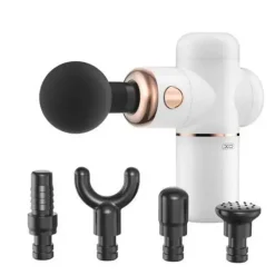 XO MASAJEADOR PORTATIL - BATERIA 3000MAH - CARGADOR TIPO C - 4 ACCESORIOS INCLUIDOS - COLOR BLANCO