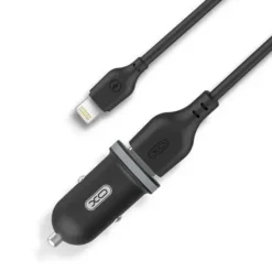 XO TZ08 PACK CARGADOR DE COCHE + CABLE USB-A A LIGHTNING - 2 PUERTOS USB