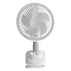 XO VENTILADOR DE MESA - TRES VELOCIDADES - SILENCIOSO - BATERIA 2000MAH - ENGANCHE MODO CLIP - AJUSTE ROTACION 90º - 360º - TAPA FRONTAL REMOVIBLE - COLOR BLANCO